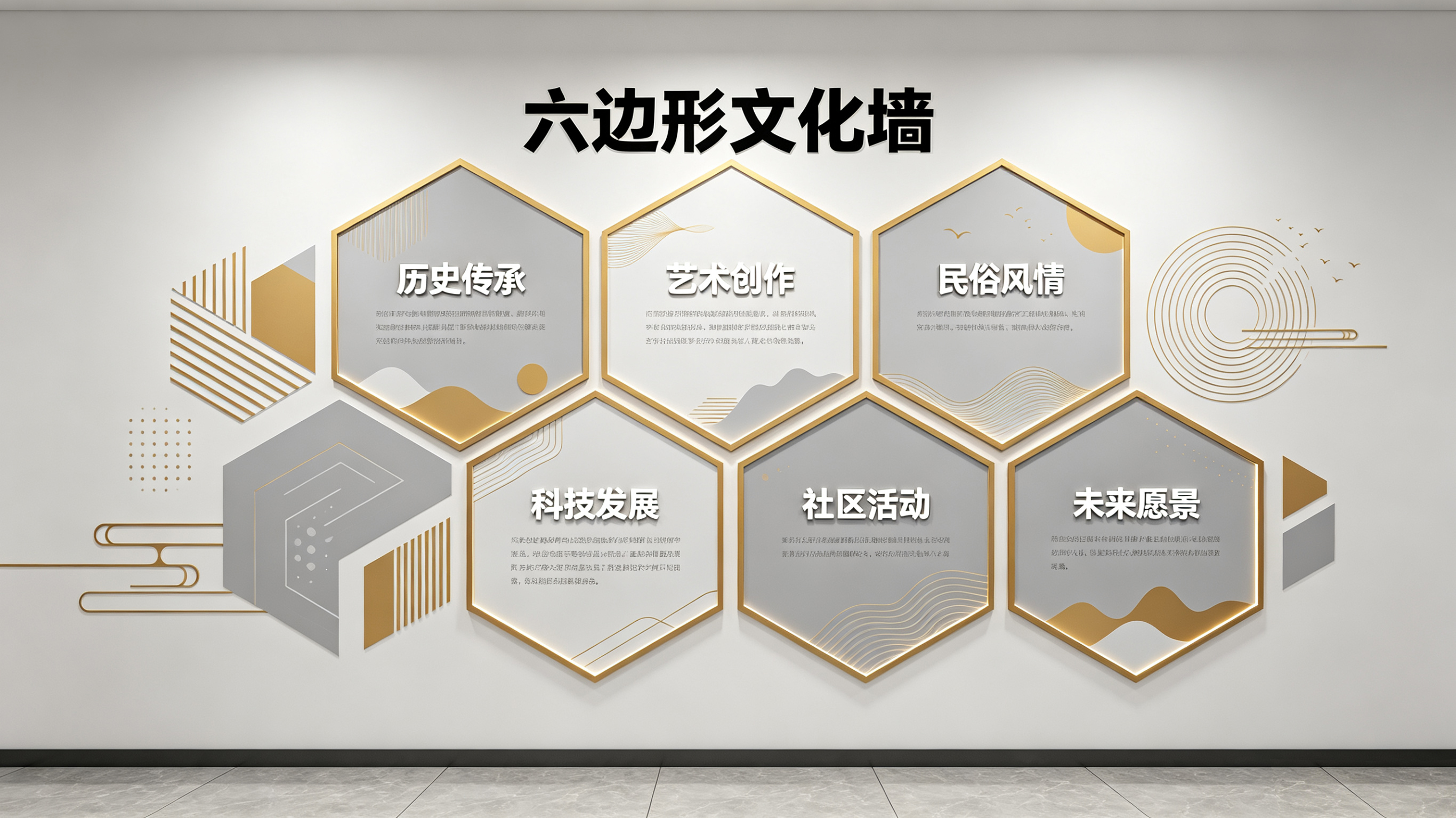  茶陵企业文化墙 | 六边形信息美学